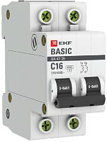 Выключатель автоматический EKF Basic ВА47-29 2п 16А C 4.5кА картинка